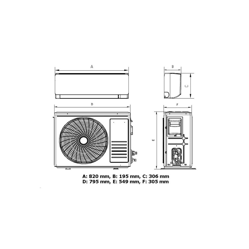 Kliimaseade 12K V1 3,65 kW Tuya Wi‑Fi valge + kaugjuhtimispult
