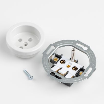 Kliklap - Kahekordne retro seinapistik raamiga, 230 V, lumivalge