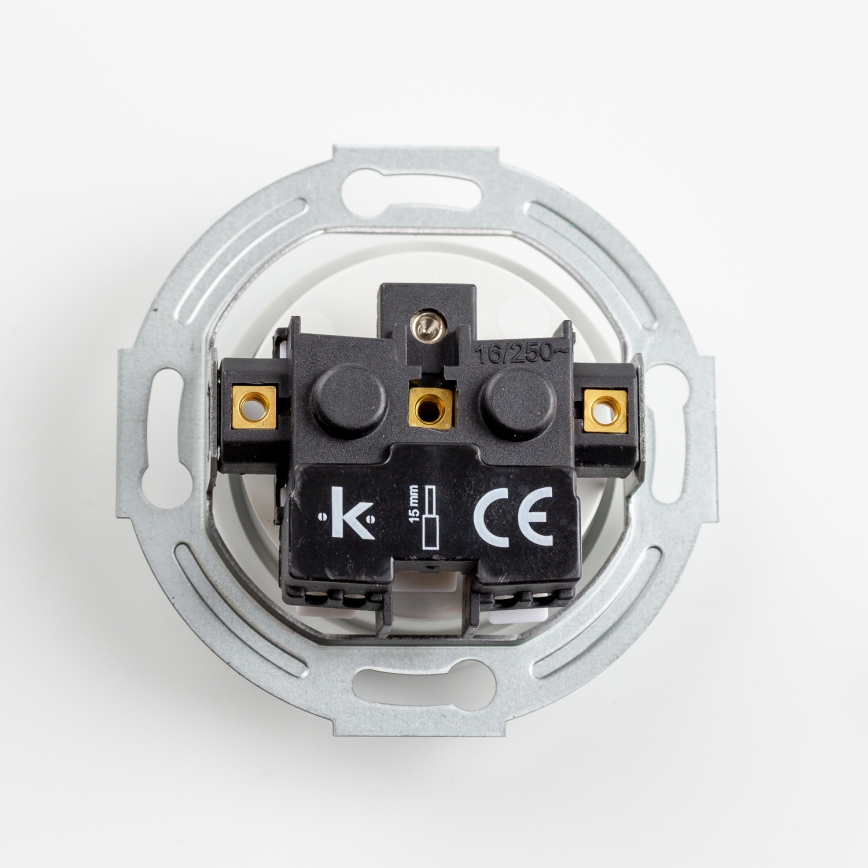 Kliklap - Kahekordne retro seinapistik raamiga, 230 V, lumivalge