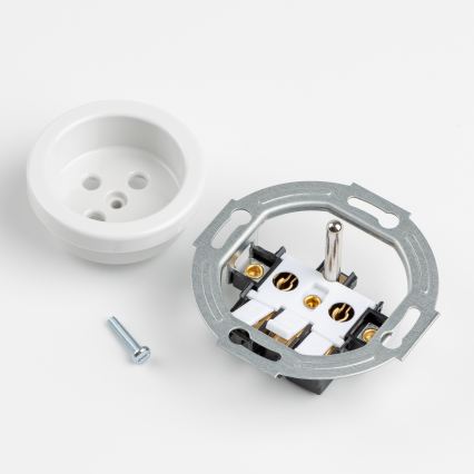 Kliklap - Kolmekordne retro kodune pistikupesa raamiga, 230 V, lumevalge