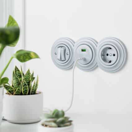 Kliklap - Retro ääreraam, keraamiline, valge