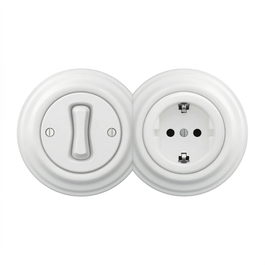 Kliklap - retro-ääreraam, lumivalge