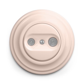 Kliklap - Retro abonendi pistikupesa TV+R (läbiv) raamiga vanaroosa