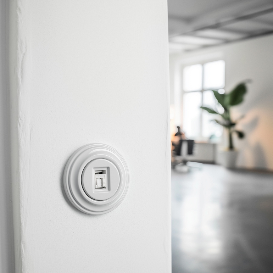 Kliklap - Retro andmepesa raamiga, lumivalge