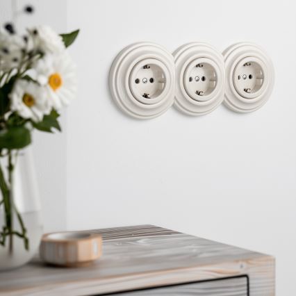 Kliklap - Retro keskmine raam beež