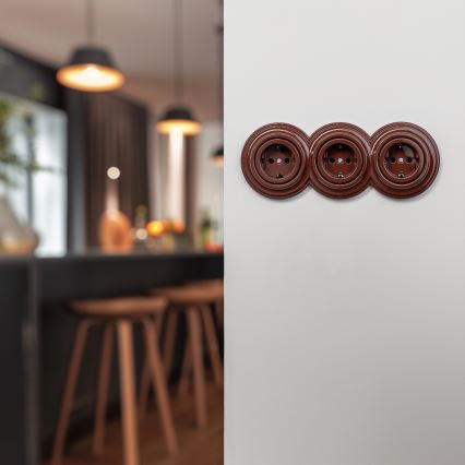 Kliklap - Retro keskmine raam, pruun