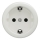 Kliklap - retro kodune pistikupesa ilma raamita SCHUKO 230V/16A keraamiline valge