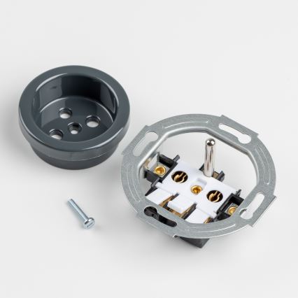 Kliklap - Retro kodune pistikupesa raamiga 230V antratsiit