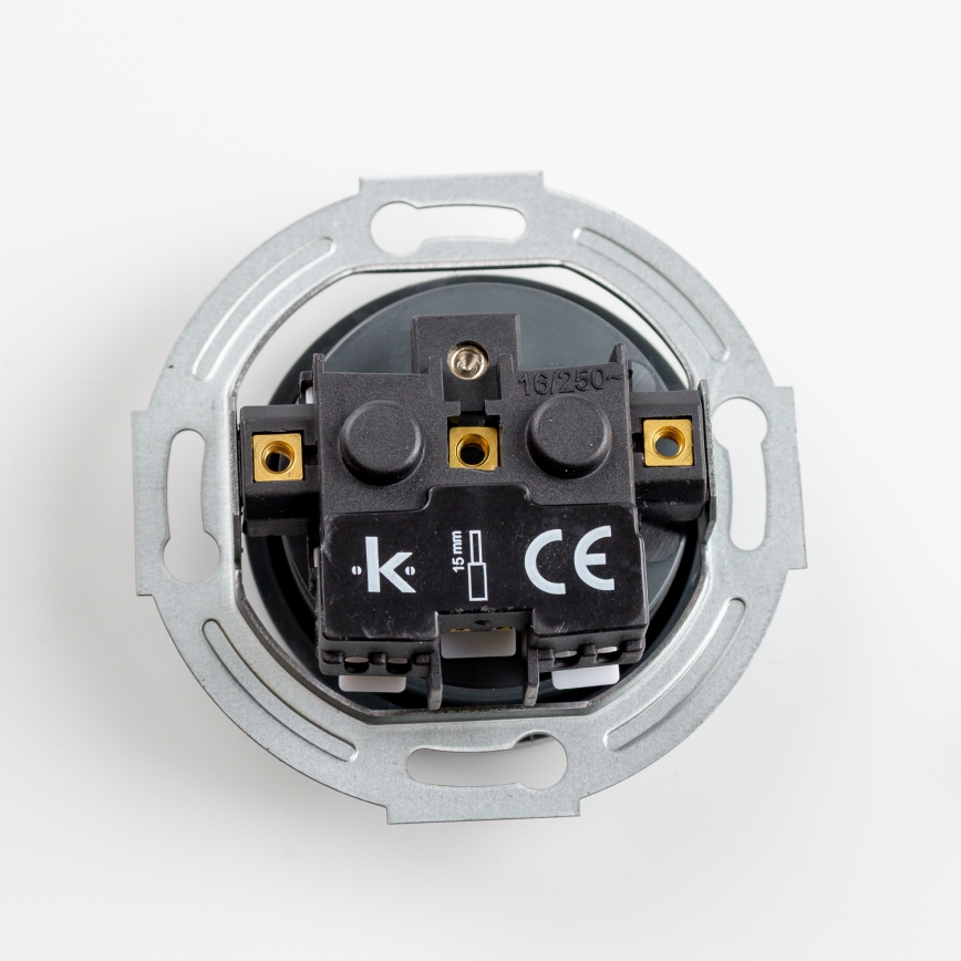 Kliklap - Retro kodune pistikupesa raamiga 230V antratsiit