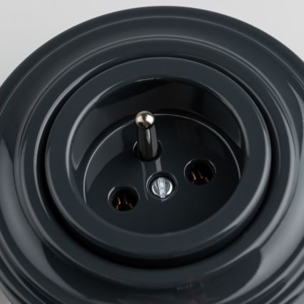 Kliklap - Retro kodune pistikupesa raamiga 230V antratsiit