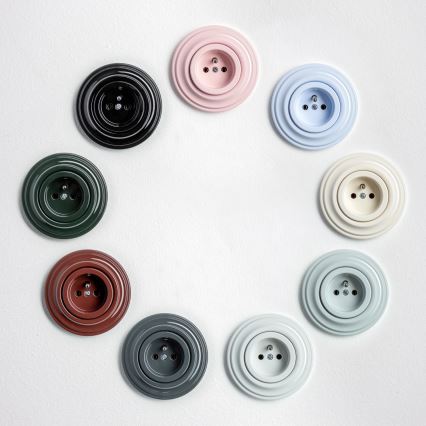 Kliklap - Retro kodune pistikupesa raamiga 230V antratsiit