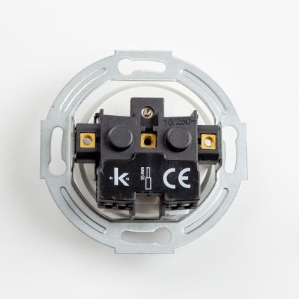 Kliklap - Retro kodune pistikupesa raamiga 230V keraamiline valge