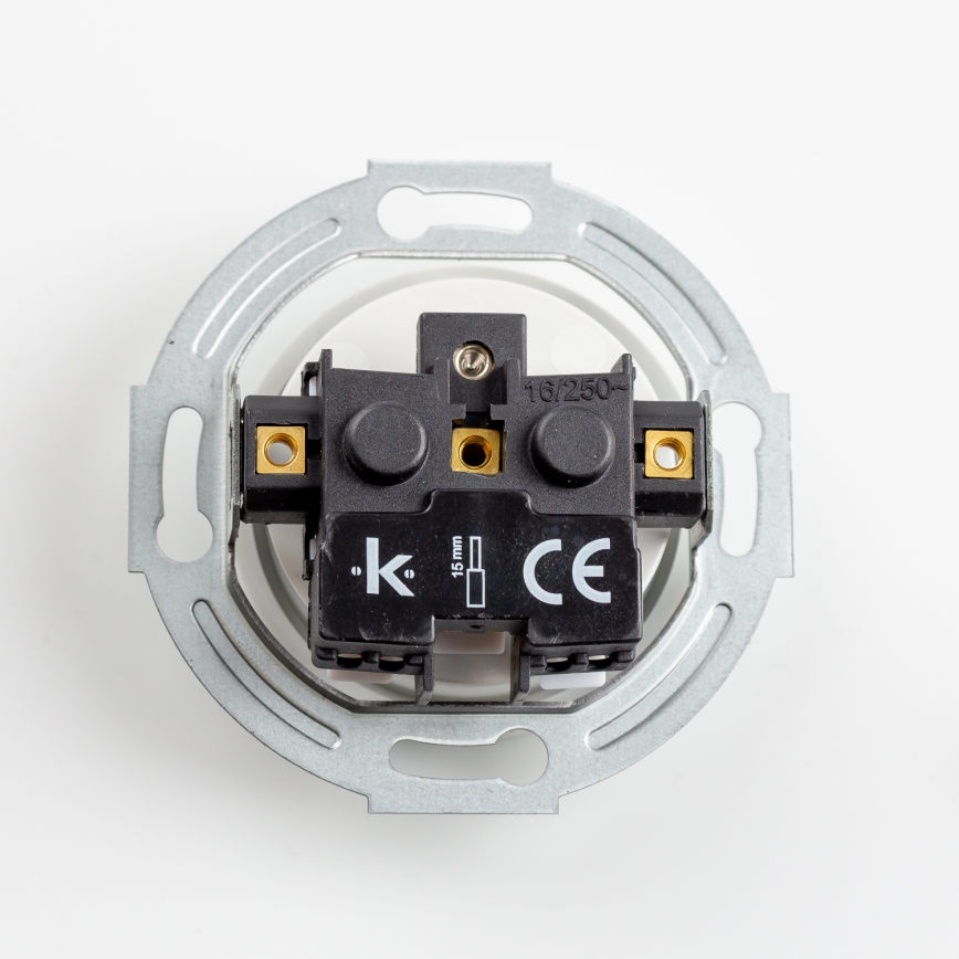 Kliklap - Retro kodune pistikupesa raamiga 230V lumivalge