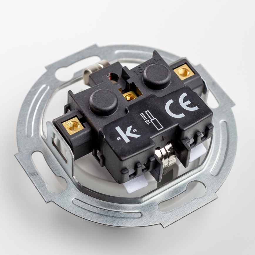 Kliklap - Retro kodune pistikupesa raamiga SCHUKO 230V/16A lumivalge