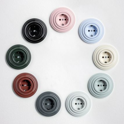 Kliklap - Retro kodune pistikupesa raamiga SCHUKO 230V/16A lumivalge