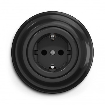 Kliklap - Retro kodune pistikupesa raamiga SCHUKO 230V/16A must