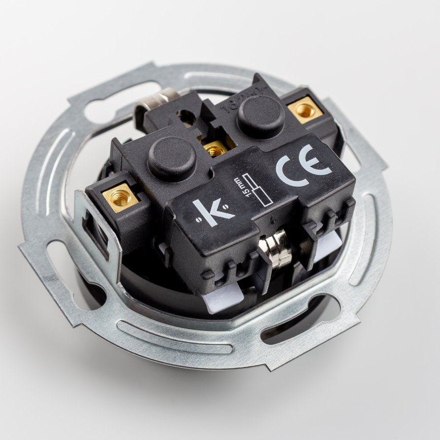 Kliklap - Retro kodune pistikupesa raamiga SCHUKO 230V/16A must