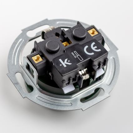 Kliklap - retro kodune pistikupesa raamiga SCHUKO 230V/16A roheline