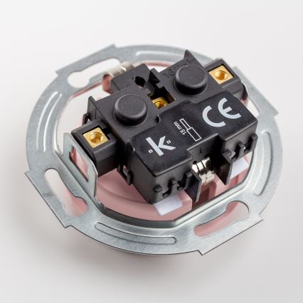 Kliklap - Retro kodune pistikupesa raamiga SCHUKO 230V/16A vanaroosa
