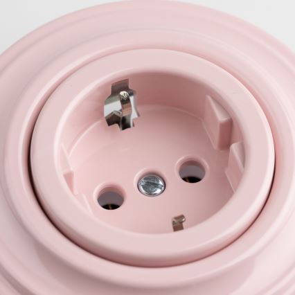 Kliklap - Retro kodune pistikupesa raamiga SCHUKO 230V/16A vanaroosa