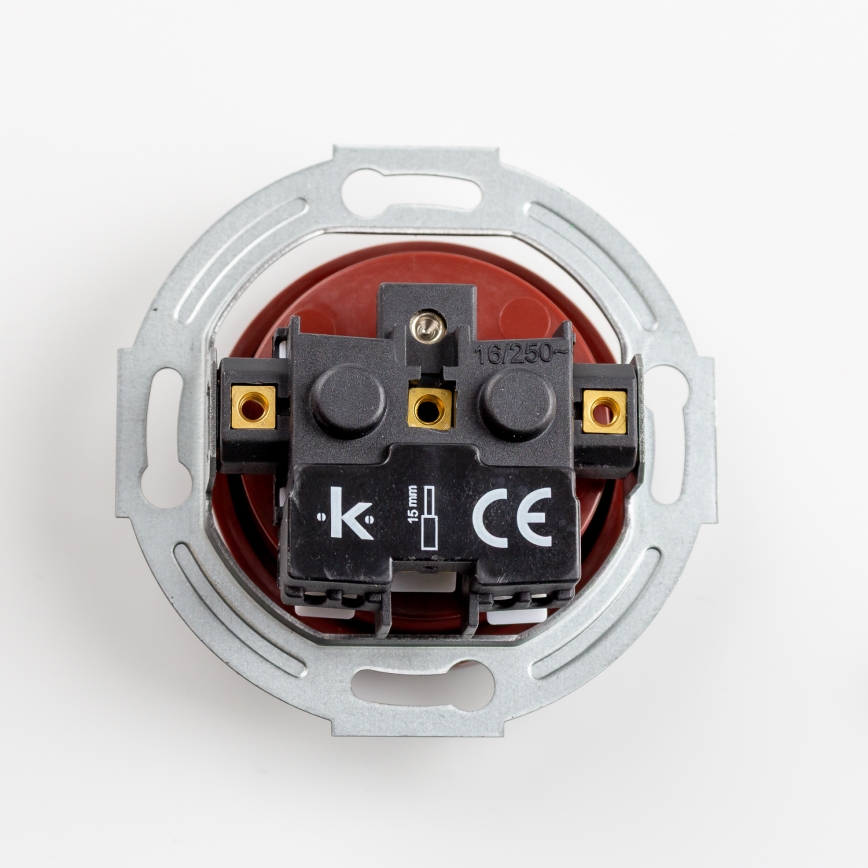 Kliklap - Retro kodune pistikupesa raamita 230V pruun