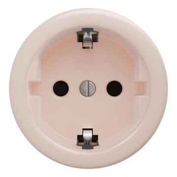 Kliklap - Retro kodune pistikupesa raamita SCHUKO 230V/16A vanaroosa