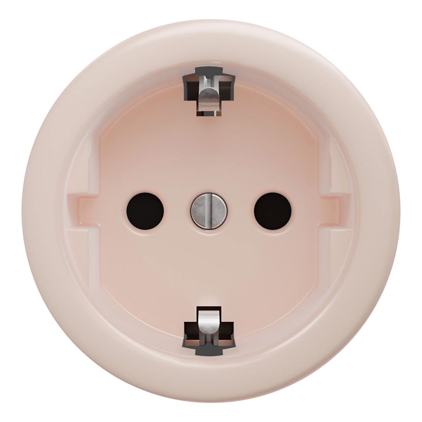 Kliklap - Retro kodune pistikupesa raamita SCHUKO 230V/16A vanaroosa