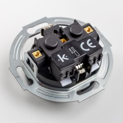 Kliklap - retro kodune SCHUKO-pistikupesa raamiga, 230V/16A, antratsiit