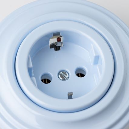 Kliklap - Retro kodune SCHUKO pistikupesa raamiga 230V/16A sinine