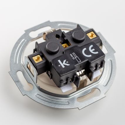 Kliklap - retro kodune seinakontakt raamiga SCHUKO 230V/16A beež