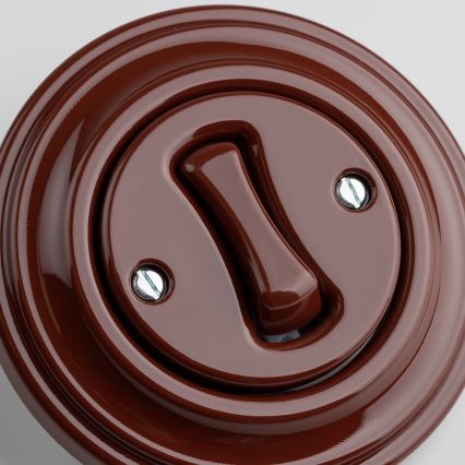 Kliklap - retro nupp raamiga, pruun