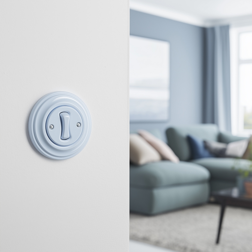 Kliklap - retro-nupp raamiga, sinine