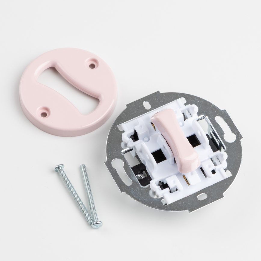 Kliklap - retro-nupp raamiga, vanaroosa