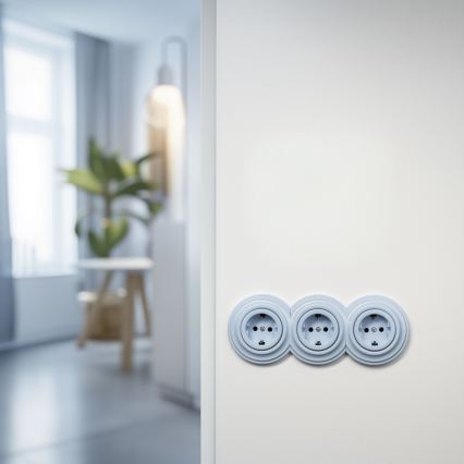 Kliklap - Retro pistikupesa koduseks kasutamiseks ilma raamita SCHUKO 230V/16A sinine