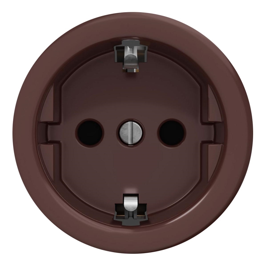 Kliklap - retro raamita seinapistikupesa SCHUKO 230V/16A pruun