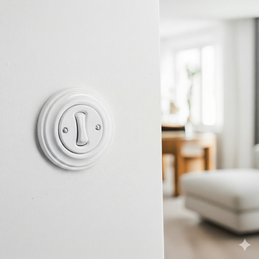 Kliklap - retro ristlüliti raamiga nr 7, lumivalge