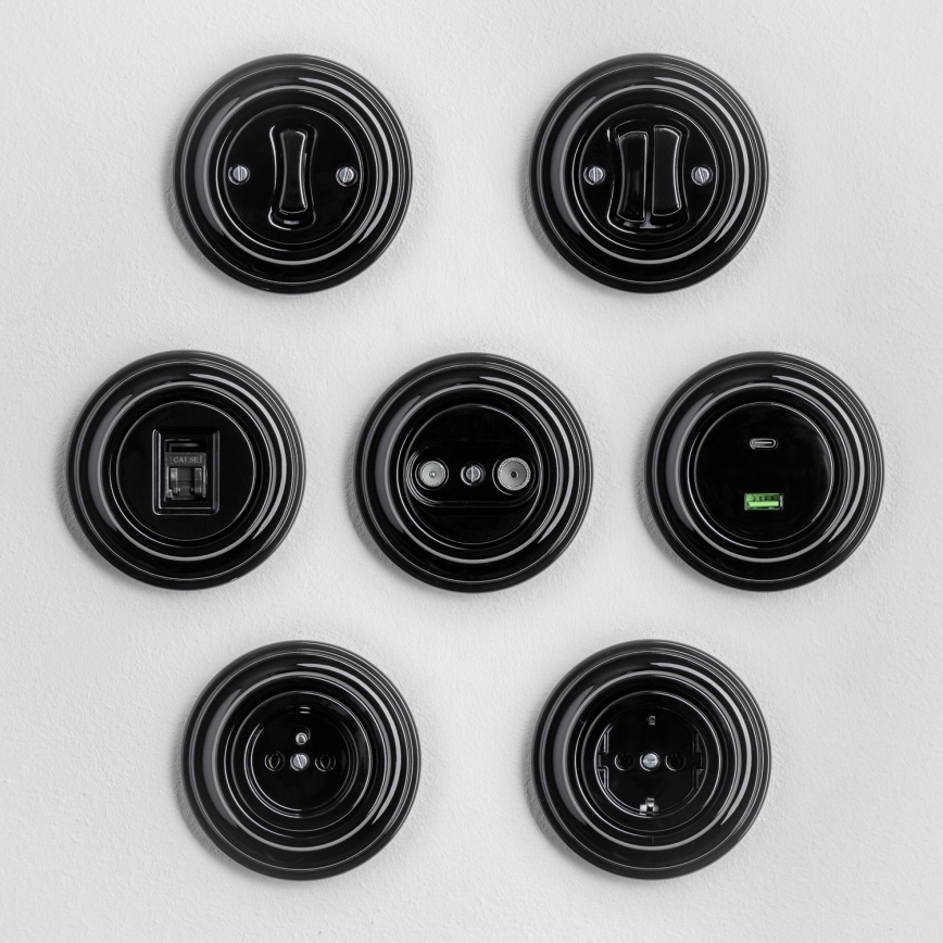 Kliklap - retro ristlüliti raamiga nr. 7, must