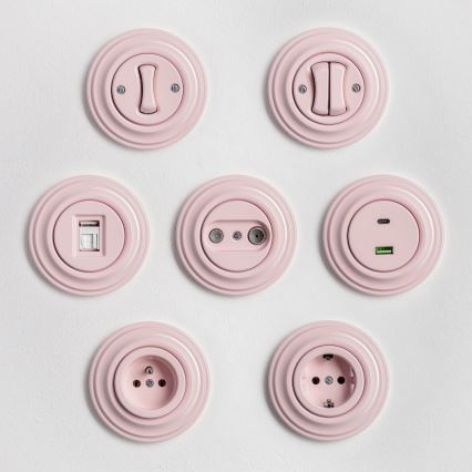 Kliklap - Retro ristlüliti raamiga nr 7, vanaroosa