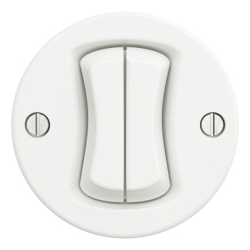 Kliklap - Retro seeria raamita lüliti nr 5 lumivalge