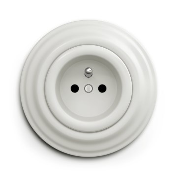 Kliklap - Retro seinapistik raamiga, 230 V, valge