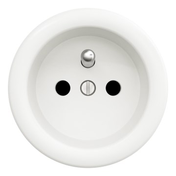 Kliklap - retro seinapistikupesa ilma raamita, 230 V, lumevalge