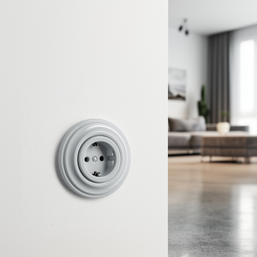 Kliklap - Retro seinapistikupesa raamiga SCHUKO 230V/16A hall