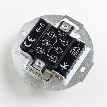 Kliklap - Retro topelt trepi lüliti raamiga nr 6+6 lumivalge