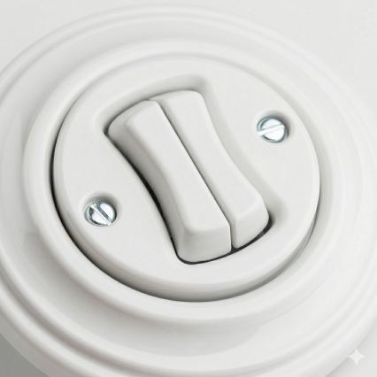 Kliklap - Retro topelt trepi lüliti raamiga nr 6+6 lumivalge