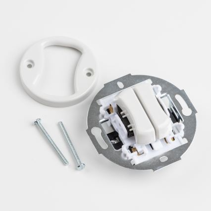 Kliklap - Retro topelt trepilüliti raamita nr. 6+6 keraamiline valge