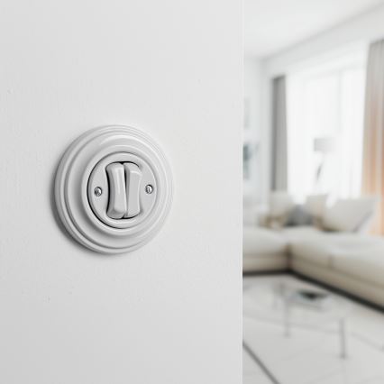 Kliklap - Retro topeltlüliti raamiga, keraamiline valge