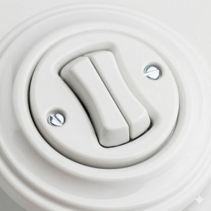 Kliklap - retro topeltnupp raamiga, lumivalge