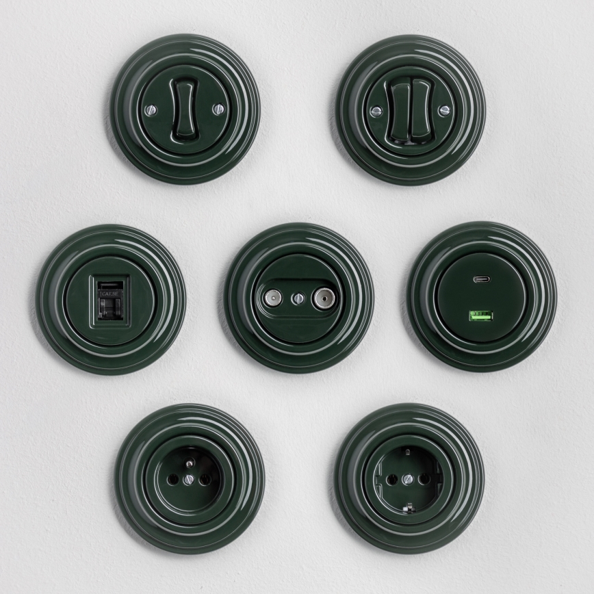 Kliklap - retro topeltnupp raamiga, roheline