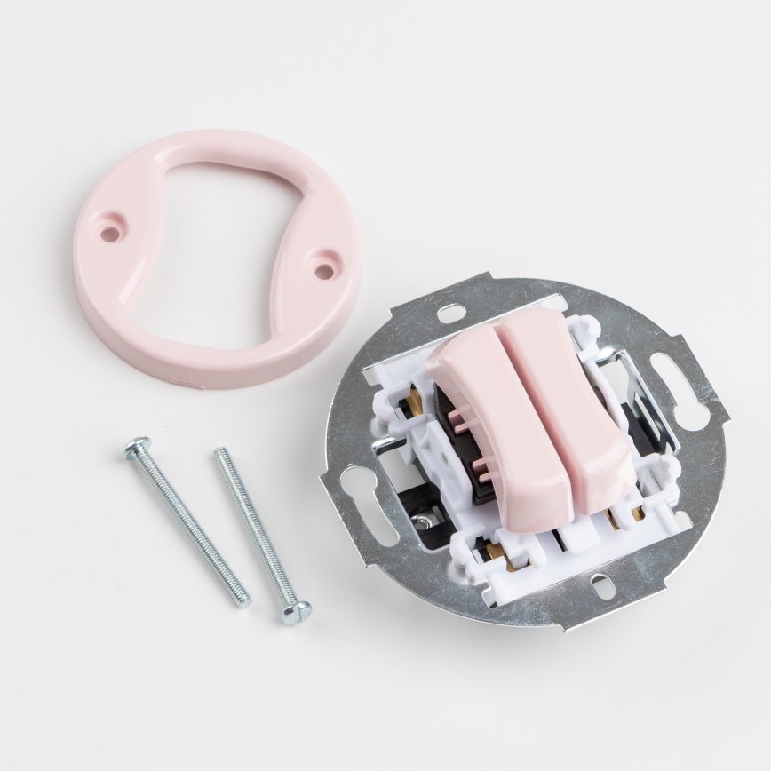 Kliklap - Retro topeltnupp raamiga, vanaroosa