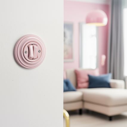 Kliklap - Retro topeltnupp raamiga, vanaroosa